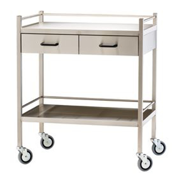 Picture of Trolley S/Steel Dalcross 80x50cm 2 Drawer/1 Level