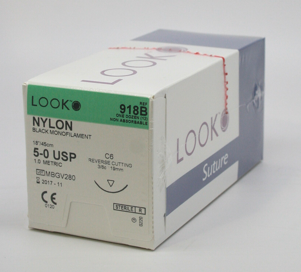 Suture Nylon 5/0 19mm 12s 918B | Online Medical Supplies & Equipment