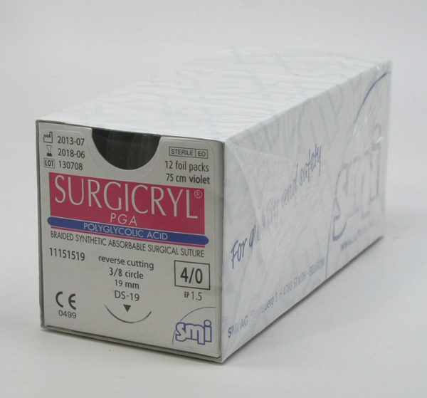 Picture of Suture PGA 4/0 19mm 12s 11151519