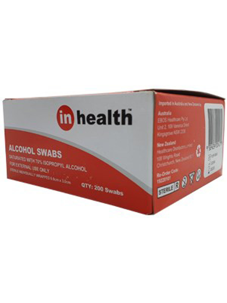 Picture of Alcohol Swab InHealth 70% 200s
