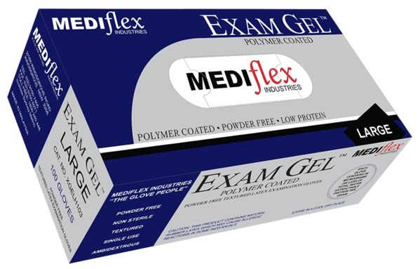 Picture of Gloves Latex P/Free Mediflex Exam Gel Large 100