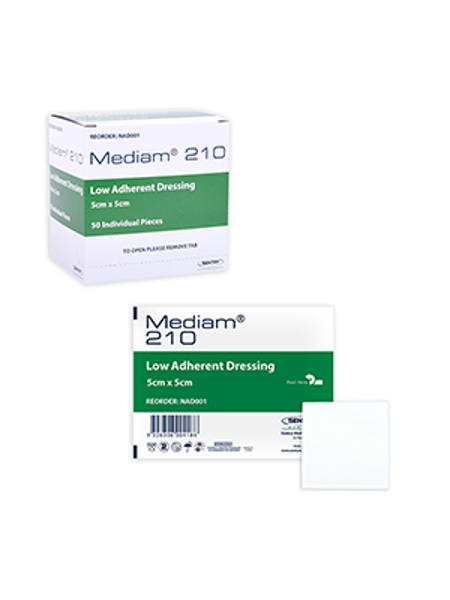 Picture of Mediam 210 Low-Adherent Dressing 5 x 5cm 50s