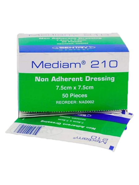 Picture of Mediam 210 Low-Adherent Dressing 7.5 x 7.5cm 50s